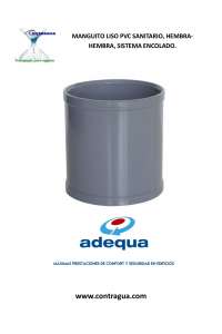 PVC SLEEVE, D-125mm, SMOOTH UNION, FEMALE CONNECTION, SANITARY