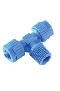 CENTER THREADED TEE, MALE, TEFEN, 1/4 x 6 mm