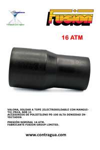 REDUCCION, D90 / 63mm, PN16, SOLDAR A TOPE CON MANGUITO, SDR 11