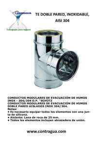 INOX TEE, D-80mm, 90º, DOUBLE / WALL, AISI 304, WITHOUT COVER