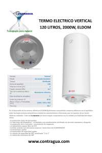 ELECTRIC THERMO, 120 LITRES, VERTICAL, ELDOM, 2000W.