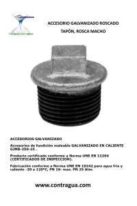 PLUGUE, 1/4", ROSCA MACHO, GALVANIZADO