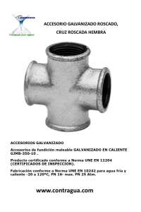 CRUZ, 3", ACERO GALVANIZADO, ROSCADO, CONEXIONES HEMBRA