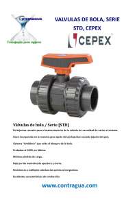VÁLVULA DE ESFERA PVC, 1.1/4", SÉRIE STD, EXTREMIDADES ROSCADAS, PN16
