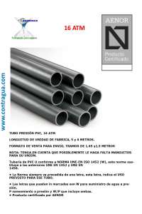 TUBE, D-90mm, PVC PRESSION 16 ATM, BARRE 150cm