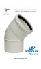 ELBOW, 45º, D-90mm, SOUNDPROOF PVC, MALE / FEMALE, ELASTIC JOINT,