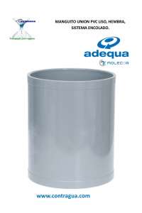 PVC SLEEVE, D-125mm, SMOOTH UNION, FEMALE CONNECTION, SANITARY