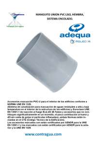 PVC SLEEVE, D-250mm, SMOOTH UNION, FEMALE CONNECTION, SANITARY