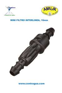 MINI FILTRO INTERLINEA, 16mm, CONEXION SIMPLE
