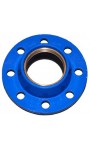 DOUBLE CHAMBER FLANGE WITH ANTITRACTION PLUG IN DUCTILE CAST IRON FOR PE/PVC, DN150, D-160