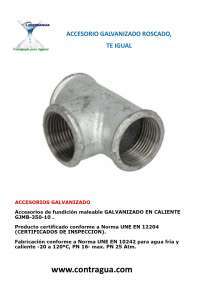 TE IGUAL GALVANIZADA, 3/8", ROSCA HEMBRA