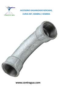 CURVA ROSCADA, 2,1/2", 90º, HEMBRA / HEMBRA, GALVANIZADO