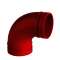 ELBOW, 90º, 3", GROOVED, DUCTILE IRON, RED