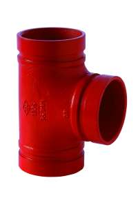 EQUAL TEE, 2", SLOTTED SYSTEM, DUCTILE IRON, RED