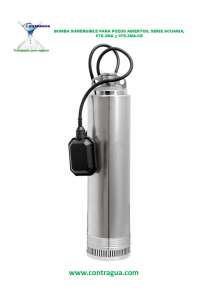 SUBMERSIBLE PUMP, 07S-3MA-CE, 0.5CV, ACUARIA, ESPA, WITH LEVEL SWITCH AND EXTERNAL CONDENSER