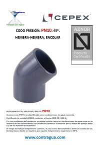 COUDE DE PRESSION, 45º, D-50mm, PN10, PVC, COLLE, F-F.