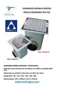 EUROPEAN STANDARD DRAIN, D-75, STAINLESS STEEL GRATING, SQUARE, 330 x 330mm, 20282, ASTRALPOOL.