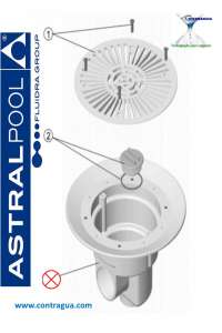 CIRCULAR SINK, IN ABS FOR CONCRETE POOL, S / INF 1½, S / LAT 2 "ASTRALPOOL