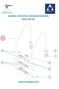 ANCRE, ÉCHELLE DE PISCINE, 4401010101, ASTRALPOOL, FIGURE 1, KIT 2 UNITÉS.