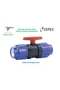 VÁLVULAS DE BOLA, (PVC-PE) CON ENLACES A TUBO P.E. SERIE PN10, D-32mm, 02526, CEPEX.