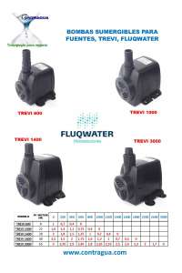 MINI SUBMERSIBLE PUMP, TREVI 3000, FLUQWATER, FOR FOUNTAIN