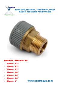 TERMINAL LINK, D-16mm, 1/2", FILETAGE MÂLE, RACCORD EN POLYBUTYLÈNE.