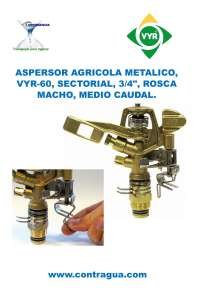 PULVERIZADOR AGRÍCOLA METÁLICO, VYR-60, SETORIAL, 3/4", ROSCA MACHO, FLUXO MÉDIO.