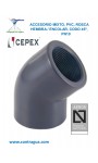 CODO PVC, MIXTO, D-32mm / 1", 45º, PRESIÓN, PN10, 01764, CEPEX