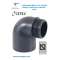 COUDE PVC, MIXTE, D-50mm / 1.1/2", FILETAGE MALE, 90º, PRESSION, PN10, 02239, CEPEX