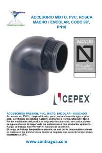 PVC ELBOW, MIXED, D-50mm / 1.1/2", MALE THREAD, 90º, PRESSURE, PN10, 02239, CEPEX