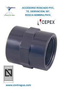 MANGUITO UNION, 1/2", PVC PRESION, ROSCA HEMBRA, PN10, 01899, CEPEX