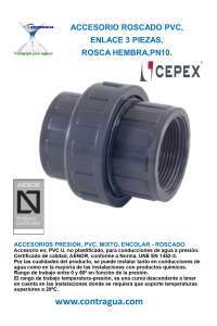 LIEN, 3 PIÈCES, 1,1/4", PRESSION PVC, PN10, FILETAGE FEMELLE, 02348, CEPEX