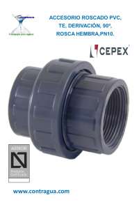 LINK, 3 PIECES, 3", PVC PRESSURE, PN10, FEMALE THREAD, 07714, CEPEX