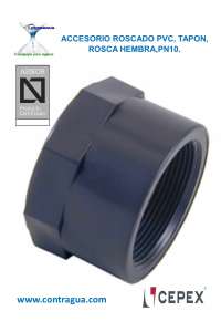 PLUG, PVC PRESSURE, 1/2", PN10, FEMALE THREAD, 01958, CEPEX