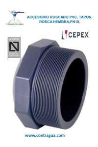 PLUG, PVC PRESSURE, 1/2", PN10, MALE THREAD, 02123, CEPEX