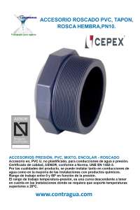 TAPON, PVC PRESION, 1,1/2", PN10, ROSCA MACHO, 02127, CEPEX