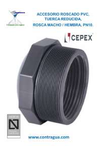 REDUCED NUT, 1/2" - 1/4", PVC PRESSURE, PN10, MALE / FEMALE, 23087, CEPEX