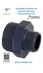 MALE, REDUCED, 2" – 1”, MALE THREAD, PVC PRESSURE, PN10, 02317, CEPEX