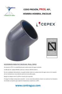 COUDE PVC, PRESSION, 45º, D-315mm, PN10, À COLLER, H - H, 01761, CEPEX.