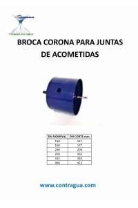 BROCA DE COROA, TUBO-110 mm, EXT 127 mm