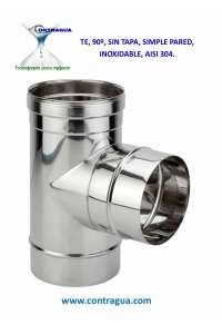 TE, 90º, D-80mm, STAINLESS STEEL, AISI 304, SINGLE WALL, WITHOUT BLEED CAP.