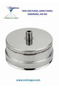 LID WITH PURGE, D-80mm, STAINLESS STEEL, AISI 304, SINGLE WALL