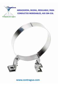 ADJUSTABLE WALL CLAMP, D-100mm, STAINLESS STEEL, AISI 316, SINGLE WALL