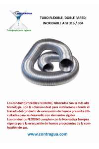 DOUBLE LAYER FLEXIBLE PIPE, D-80mm STAINLESS STEEL, AISI, EXTERIOR 316 / INTERIOR 304