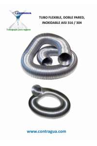 TUBE FLEXIBLE, DOUBLE COUCHE, D-100mm, INOX, AISI, EXTÉRIEUR 316 / INTÉRIEUR 304