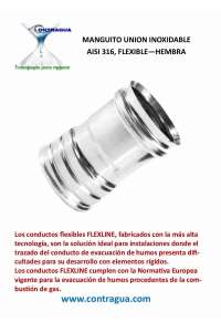 MANCHON UNION, D-80mm, INOX AISI 316, FLEXIBLE - FEMELLE