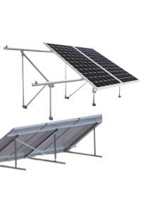 STRUCTURE, 2 PANELS, PHOTOVOLTAIC, INCLINED - 30º, FLAT ROOF.