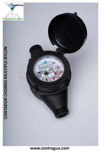 IRRIGATION COUNTER, DN25, MULTIPLE JET, POLYMER, (NYLON) 1.1/4", L-343mm, WITH FITTINGS, 1"