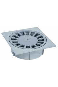PVC DRAIN, 250 x 250mm, INTEGRATED VERTICAL OUTLET, S-90 / 110mm