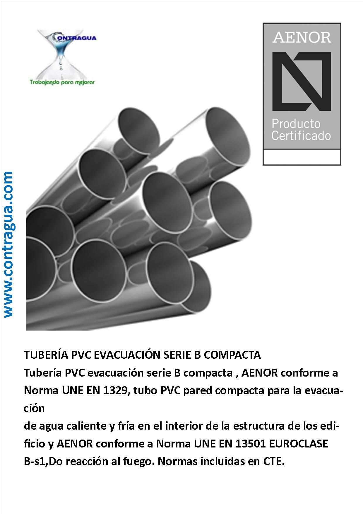 Tubo PVC evacuación ø110mm serie B barra 5m